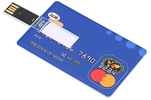 Yunseity Chiavetta USB, Chiavetta USB a Forma di Carta di Credito 32G Memory Stick U Disk Thumb Gift, per Backup Dati, Trasferimento File