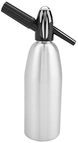 VBESTLIFE 1L Attraktive Wasserflasche, Aluminium Soda Wasserflaschenbecher, Tragbarer Siphon Kohlensäurehaltiger Seltzer Water Maker, für die Zubereitung leckerer Getränke(Silber)