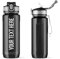 Personalised Water Bottle with Straw 800ml Water Bottle, BPA Free Leakproof Lockable Flip Lid Drink Bottle Sports Gym Hiking School Camping Office Walking (Black (Personalised))