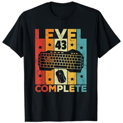 43 Geburtstag Mann Frau 43 Jahre Level 43 Gaming Gamer T-Shirt