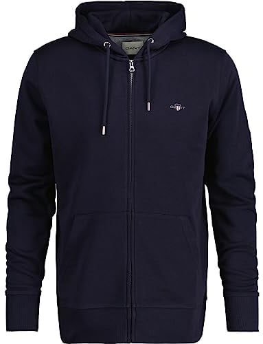 Gant Herren REG Shield Full Zip Hoodie Logo Kapuzenpullover MIT REIßVERSCHLUSS, Evening Blue, S