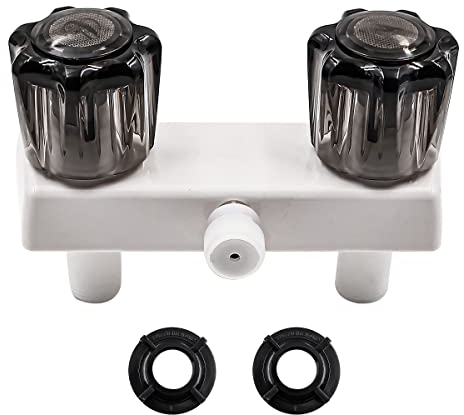 VOANZO RV Duscharmatur Camper Duscharmatur Ersatz 10,2 cm RV Duschventil Umsteller Dual geräucherte Acrylknöpfe Badewannenarmatur