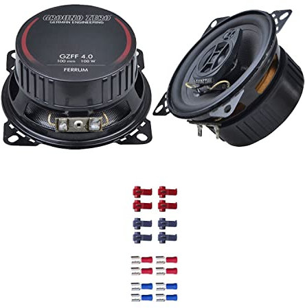 Ground Zero Auto Lautsprecher Boxen GZFF 4.0 200 Watt 10 cm 2 Wege Koax passend für VW T4 Facelift 1996-2003 Armaturenbrett vorne