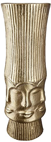 GILDE Vase Blumenvase aus Aluminium - Deko Wohnzimmer Geschenk für Frauen Geburtstag Muttertag - Farbe: Gold Höhe 35 cm