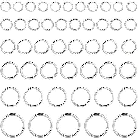 ALEXCRAFT 925 Sterling Silver Open Jump Rings for Jewelry Making, 60Pcs 4 5 6 8 10 mm Jump Rings Sterling Silver Split Rings Open Rings Small Jump Ring for Necklace Bracelet Chain Link Connect Craft