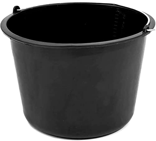 Baueimer Mörtelkübel Mörteleimer 20 L Baustelle Putzeimer 36,5 cm Zementeimer Schwarz Eimer Wassereimer