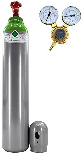 GENERIC Bombona de gas para soldar, mezcla de argón (82%) + CO2 (18%) mixto 1,9 m³ 8 litros 200 bar MIG TIG WIG gas de soldadura mezclado con reductor