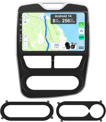 YUNTX [8GB+256GB] Android 15 Autoradio für Renault Clio 4 ZOE (2012-2019)-[Integriertes CarPlay/Android Auto/DSP/GPS]-10.1” IPS Touch Screen-CAM+MIC-DAB/Mirror Link/Bluetooth 5.0/AHD/360 Kamera/WiFi