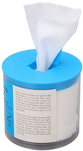 Fiber Cleaning Wipes, 100 Pieces Per Box Optical Fiber Wipes Fiber Cable End Connector Cleaning Dust Free Paper for Household Appliance Yoga Mat Desk Gym Equipment