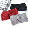 3 Pcs Winter Häkelarbeit Stirnband Mädchen Frauen Haarband Verdicken Stirnbänder Kopfband Haarband Ohrenwärmer Headwrap für Einkaufen Skifahren Laufen,Schwarz+Grau+Rot