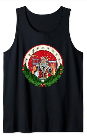 Weihnachtsmann Schlagzeuger | Trommelset | Frohe Weihnachten Tank Top
