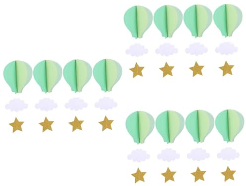 Cabilock 12 STK Wolke Anhänger 3D Heiß Heißluftballon Hängende Girlande Hängender Heißluftballon Babyzimmer Cartoon Wanddekoration Wolke Heiß Babyparty Heiß Die Wolken Handy Kind Papier