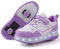 Schuhe mit Rollen für mädchen Jungen Verstellbare Rollschuhe Schuhe Einziehbar Turnschuhe mit Rollen für Kinder LED Blinkend Roller Skate Shoes für Outdoor-Sportarten,Lila,32EU