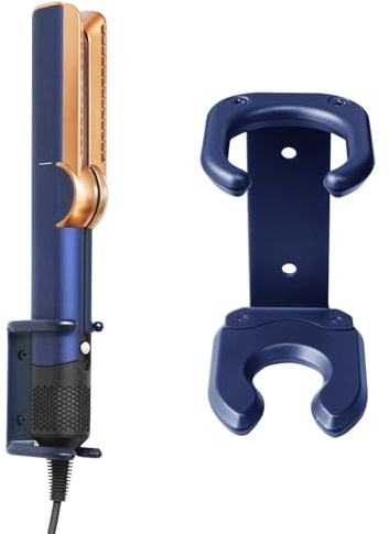 CBDYWVR Wand Halterung kompatibel mit Dysons Airstraight HT01, Aluminium-Metallhalterung, Metall-Organisationsständer für Airstrait Glätteisen, platzsparend (Blau Halfterung)
