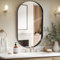 LunaMirror Wandspiegel 55 x 75 cm Oval Schwarz - Modernes Design für Badezimmer, Schlafzimmer, Eingangsbereich, Wohnzimmer, Flur - Dekorativer Badspiegel