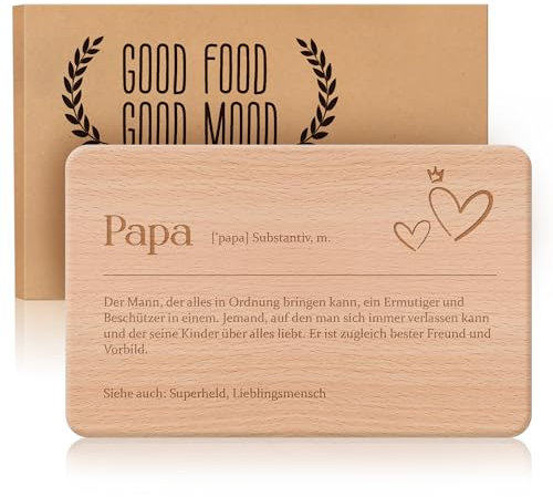Geschenke für Papa, Frühstücksbrettchen Papa, Brotzeitbrett mit Gravur als Geschenk für Bester Papa