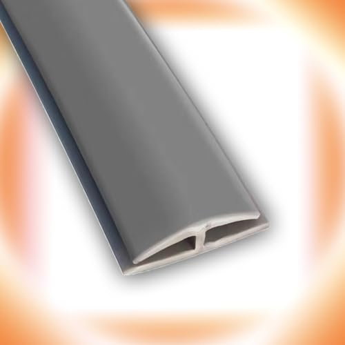 QSPNVFB Selbstklebend Teppichkantenleiste, Gummi Boden Übergangsleiste, H-Profil Verbindungs Abdeckleiste, Kantenschutzprofil Trennstreifen Für Laminat(Grey,1m(3.3ft))