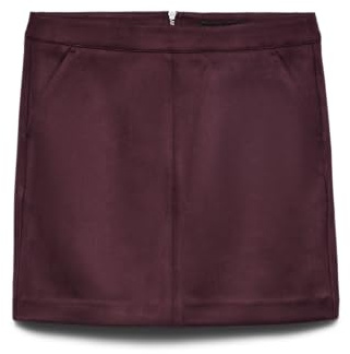VERO MODA Damen Velours Minirock Kurzer Stretch Bleistiftrock Samt Nicki Stoff VMDONNADINA