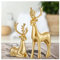 CocMouse 2 Stück schwarze Rentier Weihnachtsdekoration Harzfiguren Hirsch Statuen Elch Skulptur Hirsch Ornamente für Zuhause Büro (Gold, 2 Stück)