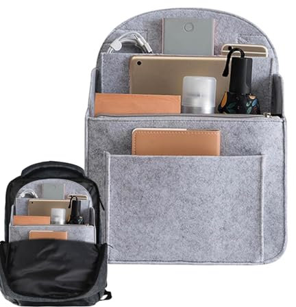 Xowwyue Filz Rucksack Organizer Mit Mehreren Taschen - Taschenorganizer Backpack für Reisen, Wandern, Damen, Aufbewahrungstasche
