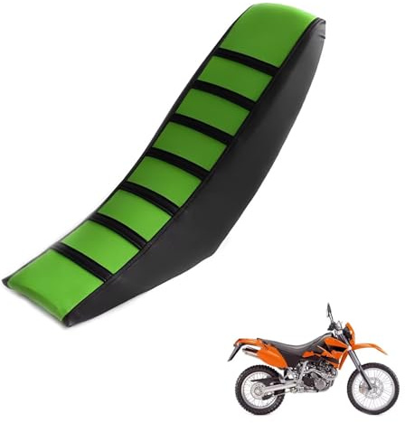 generisch sitzbankbezug Motorrad kompatibel mit KTM 640 LC4 Supermoto 1999-2007，Sonnenschutz und Anti-Rutsch,Motorradzubehörsitzbankbezug Motorrad (Black Green)