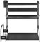 Huole - Organizador para fregadero de cocina, metal, almacenamiento bajo fregadero con 6 ganchos, ajustable en altura deslizante, organizador armario de cocina, estante para especias, 58 x 22 x 60 cm