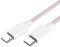 iCatchy For Motorola Moto G05 / Moto G15 / Moto E15 Nylon Braided USB Type C Cable, Male to Micro USB Cord, 5A Supercharge, Fast Charging Cable Lead Data Transfer Charger Power Cord Lead (Pink)