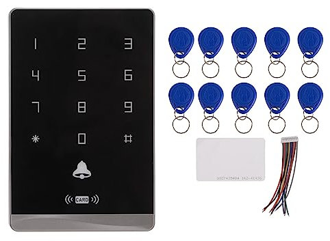 lvifloae Keypad Touch Access Control System ID Card Backlight with Doorbell Button for Office Buildings Residences