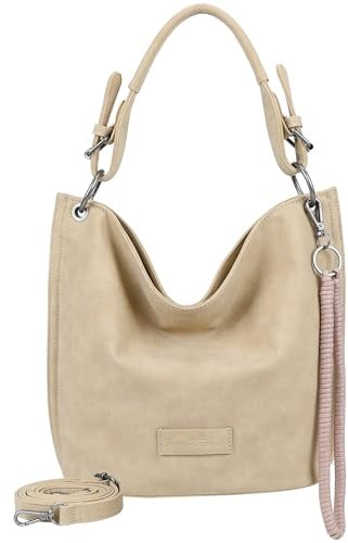 Fritzi31N Vintage Hobo Bag Damen Umhängetasche Handtasche Schultertasche Freizeit Reise City vegane Lederoptik 28 x 26 x 13 cm – Schwarz, Rosa, Braun, Türkis, Grün, Grau, Beige, Pink, Violett, Blau