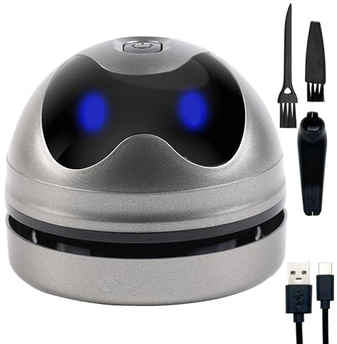 Hallocool Mini Desktop Vacuum Cleaner Mini Vacuum Cleaner for Desk Table Crumbs Vacuum Sweeper Rechargeable Keyboard Computer Vacuum Cleaner with Nozzle