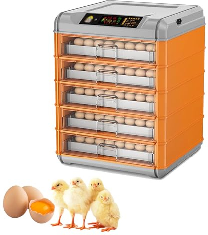 Egg Incubator, Fully Automatic Poultry Hatcher,Poultry Hatcher Digital Led Display Temperature Control Easy to Observe, for Home Science Lab Farm 320eggs