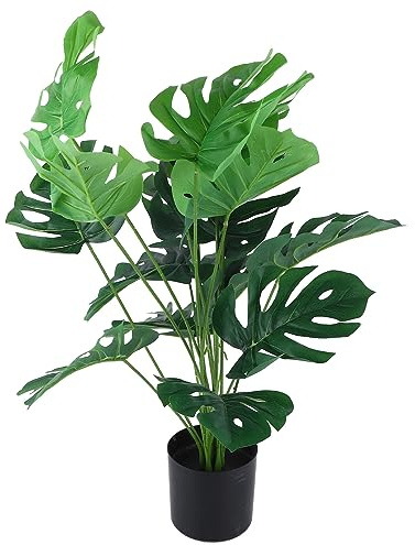 AKLOSIPY Plante Artificielle Monstera Deliciosa 80cm Plant de Fausse Plante en Pot pour Une Utilisation Extérieure Intérieure, l'entretien - et