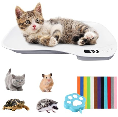 2in1 Babywaage Tierwaage & Personenwaage, Tierwaage für Kleine Tiere, Haustier-Fütterungswaage, Digitale LCD-Katzenwaage, Geeignet für Kleintiere, Küchen und Lebensmittel (36 x 25.5 cm)