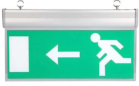 Luocute LED-Notfallschildlampe, Acryl-Evakuierungsanzeigeleuchte, für Einkaufszentren, Hotels, Krankenhäuser, 110-240 V