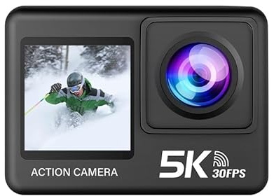 M60 action camera supports 4K video recording at 60 fps, features a 24-megapixel sensor, Wi-Fi connectivity, 30M Waterproof, 5x optical zoom, 170° FOV,comes with a 1050mAh battery