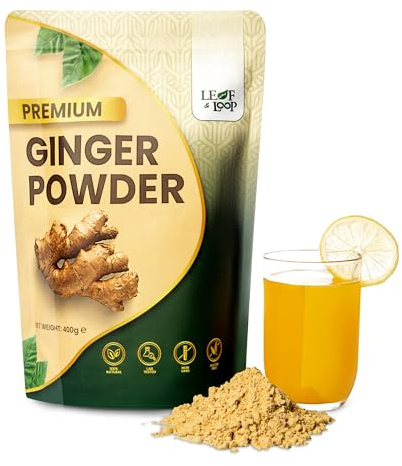 Leaf & Loop Premium Ground Ginger Powder 400g - Pure Ginger Spice for Cooking, Baking & Ginger Tea - Natural High-Grade Ginger Root Powder