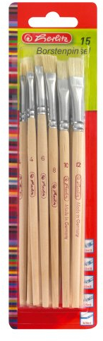 Herlitz 8858201 Borstenpinsel in den Größen 4 - 12, 15 Stück