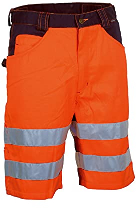 Cofra Warnschutz Shorts Visible V074 kurze Arbeitshose in Signalfarbe, Größe 48, gelb/marine, 40-00V07400-48