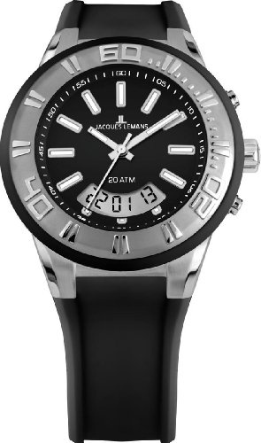 Jacques Lemans Herren Armbanduhr Multi Zifferblatt Quarz Silikon 1-1786A