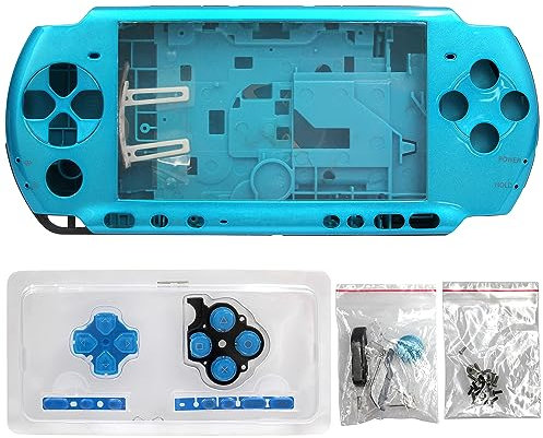 OSTENT Voll Gehäuse Hülse Faceplate Fall Reparaturersatzkompatibel für Sony PSP 3000 Konsole Farbe Blau