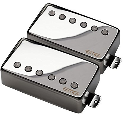 EMG 57/66 Bridge and Neck Humbucker Guitar Pickups Set, Chrome