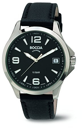 Boccia Herren-Armbanduhr Analog Quarz Leder 3591-01
