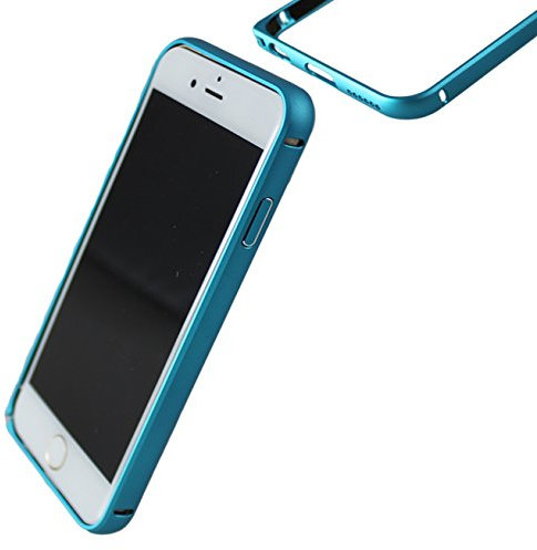 monjour iPhone 6 6s Slim CNC Elegant Handyhülle Schutz Hülle Bumper Case aus Alu Aluminium Metall Rahmen Cover in Türkis