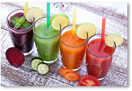 Postereck - 0992 - Bunte Smoothies, Gemüse Obst Getränk Gesund - Wandposter Fotoposter Bilder Wandbild Wandbilder - Poster - DIN A3-29,7 cm x 42,0 cm