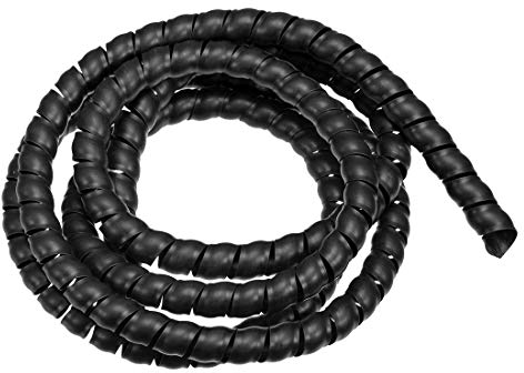 sourcing map Flexible Spiralschlauch-Kabel-Management-Hülse, 14 mm x 17 mm, Computer-Draht-Management-Kabel, 2 m Länge, Schwarz