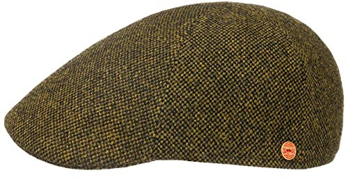 Mayser Classic Tweed Flatcap Schirmmütze Schiebermütze Wollcap Herren - Made in The EU Winter Herbst-Winter - 62 cm grün
