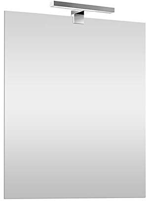 Inbagno Specchio con Lampada LED Reversibile, COMPLETA di luce LED cromata da 30 cm a risparmio energetico (Luce Naturale, 50x60 Reversibile)