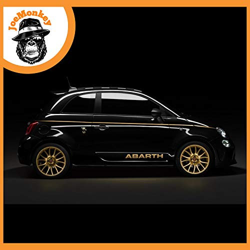 JOEMONKEY Adesivi Auto Accessori Tuning - Decorazioni con Adesivi Laterali Universali per Carrozzeria – Adesivo per 595 500 695 abarth oro opaco – Made in Italy