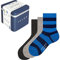 FALKE Unisex Kinder Socken Happy Triple Pack Giftbox K So Baumwolle gemustert 3 Paar, Mehrfarbig Blue Grey Mix 0020, 35-38