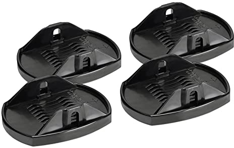 KREMER Stützplatten-Set für Kurbelstützen/Ausdrehstützen – 4 Stück, Camping, Wohnwagen, Unterlegplatten, Stützfüße mit Metallstift | KREMER, Metallstift, Ausdrehstützen, Wohnmobil, Caravan, Stützfüße, sicherer Stand, robust, langlebig, Campingzubehör